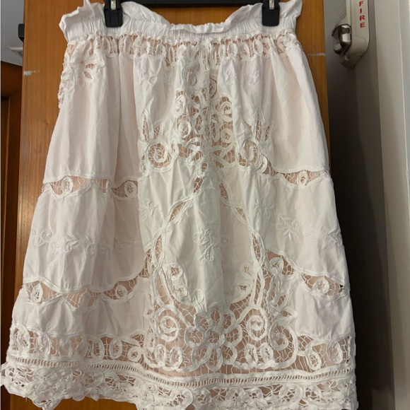 Maeve Dresses & Skirts - Maeve Anthropologie White Eyelet Lace Mini Skirt